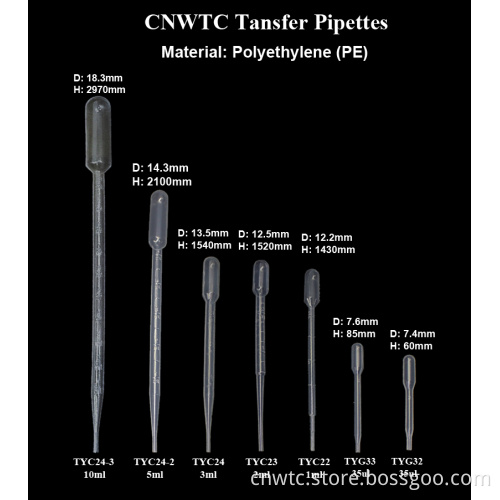 Medical Laboratory Plastic 3ml Transfer Pipettes